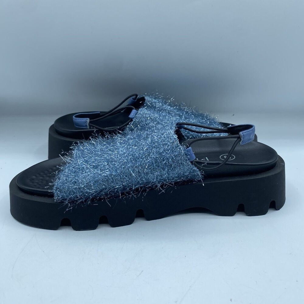 E8 Miista Noreen Blue Sandals Women 39 US 8.5 Platform Sparkly Tassels Boho NWOB - Picture 7 of 11